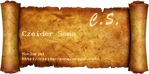 Czeider Soma névjegykártya